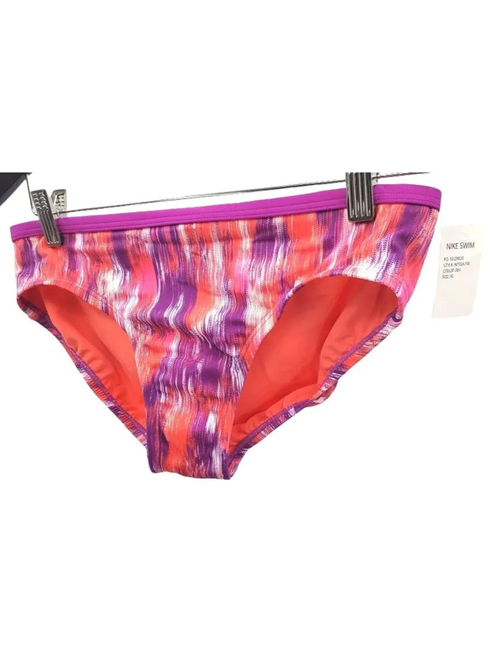 NIKE Junior XL Bikini Bottom Bathingsuit Vivid Purple Tie-dye Purple Swimwear